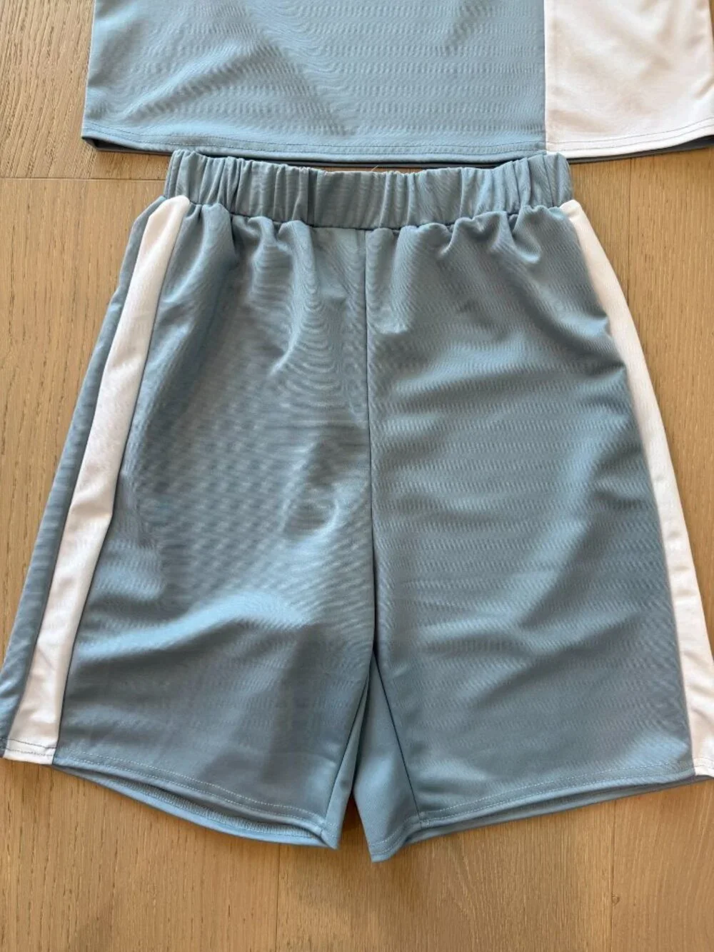 SHEIN Teen 2 Piece Blue Short Set T-Shirt & Shorts Graphic Smiley Face Size 16Y
